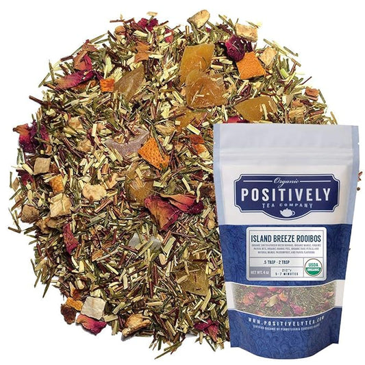 Organic Positively Tea Company, Island Breeze Rooibos Tea, Loose Leaf, 4 Ounce