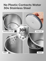 Load image into Gallery viewer, Sekaer Small Electric Tea Kettle Stainless Steel 0.8L Portable Travel Hot Water Boiler, Mini Electric Coffee Kettle with Auto Shut-Off &amp; Boil Dry Protection, Cordless Base &amp; LED Indicator