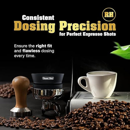 58mm Magnetic Dosing Funnel for Portafilter Espresso Machine ~ High Strength 12 Magnet Design ~ Fits Most Express Coffee Machines ~ Home Barista Espresso Portafilter Adapter ~ UK Brand