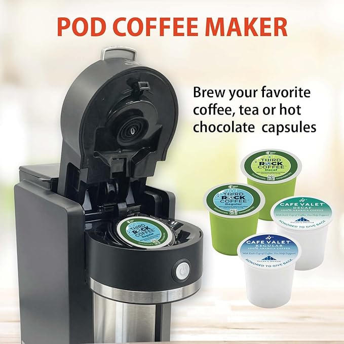 Café Valet Barista Single Serve Coffee Maker, Compatible with K-Cup Coffee Pods, Compact Design
