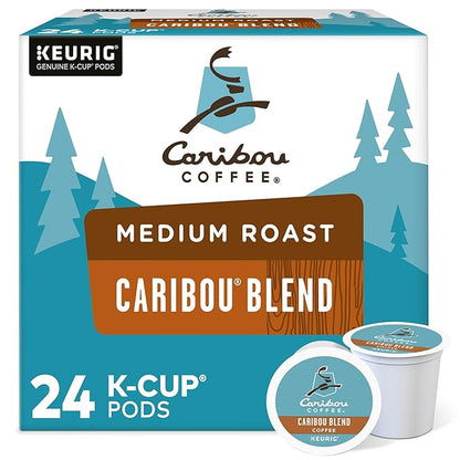 Caribou Coffee Keurig Single-Serve K-Cup Pods, Caribou Blend Medium Roast Coffee, 24 Count