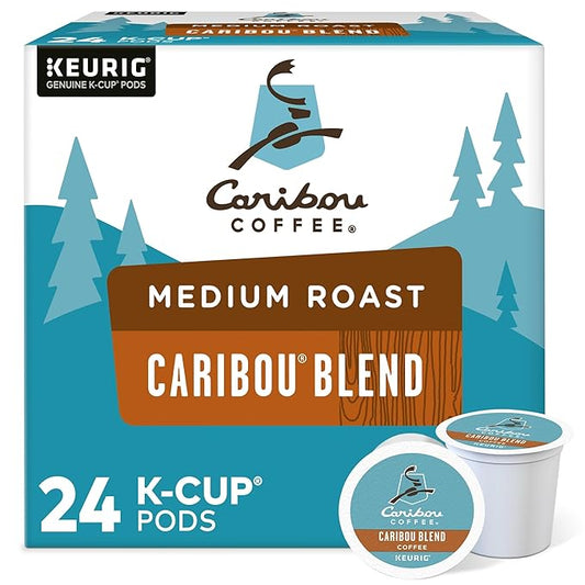 Caribou Coffee Keurig Single-Serve K-Cup Pods, Caribou Blend Medium Roast Coffee, 24 Count