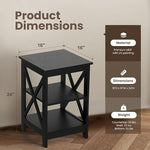 Load image into Gallery viewer, PHI VILLA Black End Table, Side Table for Living Room Set of 2, Nightstand/Bedside Table