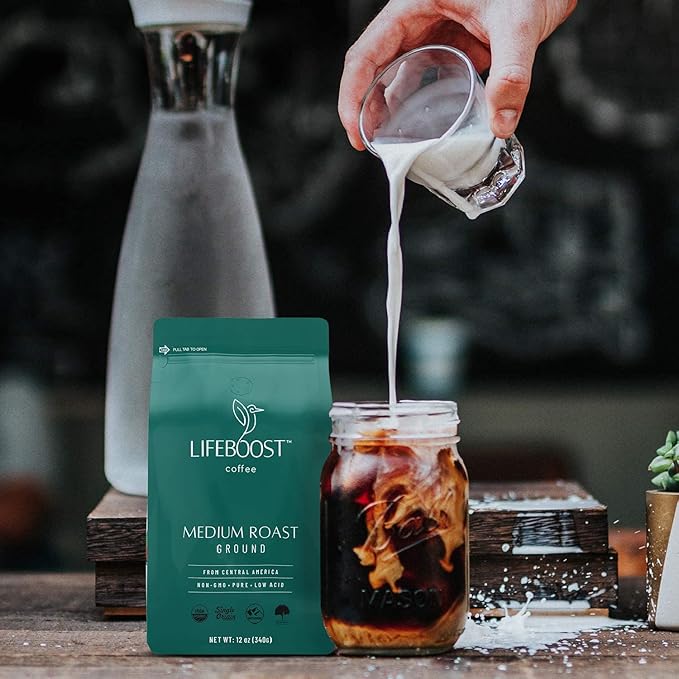 Lifeboost Coffee 3 Pack Medium Roast Ground Coffee - Low Acid Single Origin USDA Organic Coffee - Non-GMO Ground Coffee Third Party Tested For Mycotoxins & Pesticides - 12 Ounces