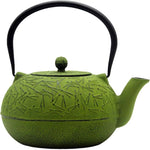 Load image into Gallery viewer, YJX 60.9oz Large Cast Iron Teapot, Big Tea Kettle for Stovetop Safe, Green Cast Iron Kettle Teapot with Stainless Steel Infuser for Loose Tea and Tea Bags(1800ml)