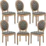 Load image into Gallery viewer, French Country Dining Chairs Set of 6, Vintage Wooden Dining Chairs with PU Leather Upholstered Tufted Seat,Solid Wood Legs&amp;Frame, Farmhouse Kitchen&amp;Living Room Chairs(Pine Green,6 Pcs)