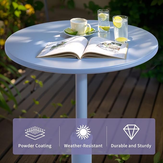 Minimalist High Pub Table 41.3inch Tall Bar Table Modern Patio Table for Backyard Retro Dinner Table in Home Kitchen Industrial Metal Display Stand