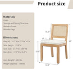 Load image into Gallery viewer, Vintage French Country Dining Room Chairs Set of 8, Rattan Dining Chairs with a Low Square Back, Beige Upholstered Dining Chair, Sillas para Comedor, Kitchen &amp; Dining Room Chair (Beige, Rattan, 8Pcs)