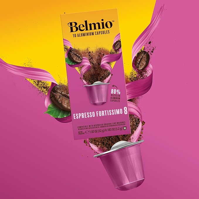 Belmio Fortissimo Espresso Coffee Pods - Dark Roast - Rich & Robust - Compatible with Original Nespresso Machines - 10 Count (Pack of 10)