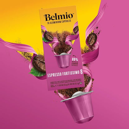 Belmio Fortissimo Espresso Coffee Pods - Dark Roast - Rich & Robust - Compatible with Original Nespresso Machines - 10 Count (Pack of 10)