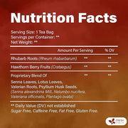 FreshDrinkUS, Premium Colon Cleanse Tea – 60 Tea Bags – Rhubarb Root & Hawthorn Berry with Senna, Lotus Leaf, Valerian Root & Psyllium Husk – Herbal Blend, Caffeine-Free. Vegan