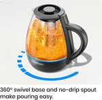 Load image into Gallery viewer, Chefman Electric Kettle with Tea Infuser, 1L 1500W, Removable Lid for Easy Cleaning, Boil-Dry Protection, Stainless Steel Filter, BPA Free, Auto Shut Off Hot Water Boiler, Small Electric Tea Kettle