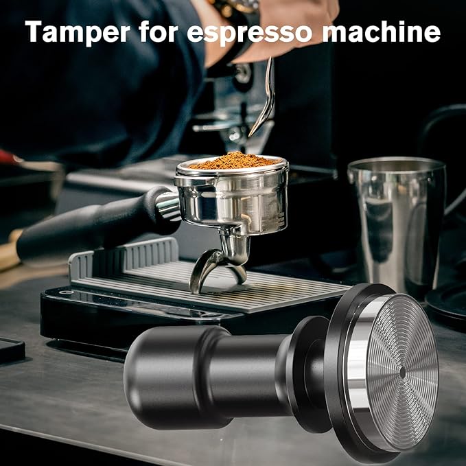 PUSEE 51mm Espresso Tamper - Premium Calibrated Coffee Tamper with Spring Loaded 30lb Pressure, Stainless Steel