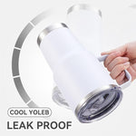 Load image into Gallery viewer, 30 oz Tumbler with Handle and Lid, Stainless Steel Tumblers Double Wall Vacuum Insulated Travel Mug Leak Proof Cup Keep Drinks Cold and Hot White, 1 Pack