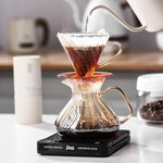 Load image into Gallery viewer, Bincoo Pour Over Coffee Maker Set,650ML Borosilicate Glass Carafe with Coffee Driper&amp;50pcs Paper Filter,Glass Coffee Maker for Home Café Restaurant(Champagne)