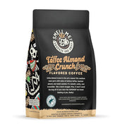 Bones Coffee Company Toffee Almond Crunch, Toffee Almond Flavored Coffee, Medium Roast Low Acid Arabica Beans Compatible with Auto drip and French Press Coffee Maker, 12 Oz Ground