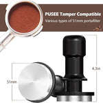 Load image into Gallery viewer, PUSEE 51mm Espresso Tamper - Premium Calibrated Coffee Tamper with Spring Loaded 30lb Pressure, Stainless Steel