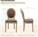 Load image into Gallery viewer, French Country Dining Chairs Set of 4, Vintage Wooden Dining Chairs with PU Leather Upholstered Tufted Seat,Solid Wood Legs&amp;Frame, Farmhouse Kitchen&amp;Living Room Chairs(Brown,4 Pcs)