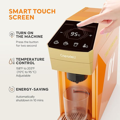 3 in 1 Single Serve Coffee Maker,Fast Brew in 1 minute 19Bar Pump Coffee Machine for K*Cup、NES*press and Ground Coffee,with 27oz Removable Water Reservior, Orange Espresso Coffee Machine