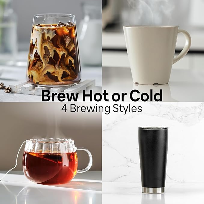 Braun MultiServe Plus 10-Cup Drip Coffee Maker - Hot & Cold Multi-Serve Brewer with Timer and Auto Start, Hot Water Dispenser, Over Ice Function, Stainless Steel & Pod-Free Design, KF9370SI