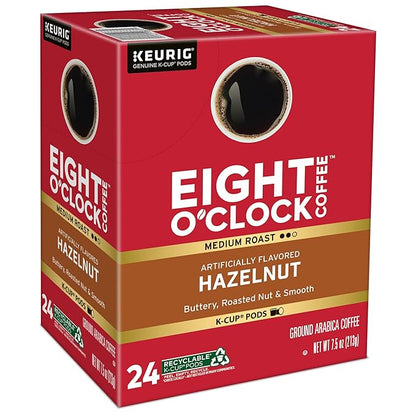Eight O'Clock Coffee Hazelnut Keurig Single-Serve K-Cup Pods, Medium Roast Coffee, 96 Count