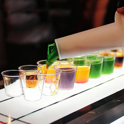 Shot Glasses, 500 Counts 1OZ. Disposable Plastic, Clear, Crack Proof, 1.0 Ounces, Modern Design for Parties