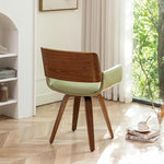 Load image into Gallery viewer, LUNLING Swivel Accent Faux Leather Dining Chairs Set of 2 Mid Century Modern Chairs with Wooden Legs/Armrest/Upholstered Seat/Adjustable Foots for Kitchen Dining Room Desk Chairs Beige