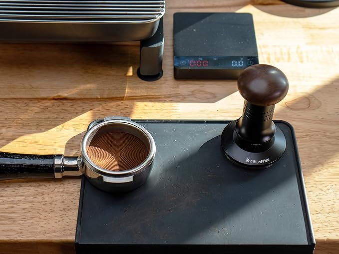 Espresso Coffee Tamper 58.5mm, Level Coffee Tamper for 58mm Portafilter, Adjustable Depth Stainless Steel Ripple Base