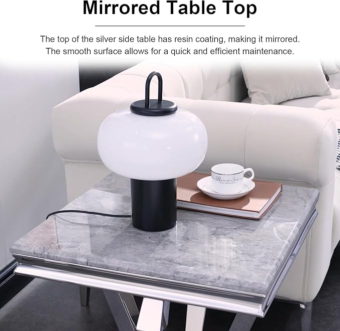 4-Piece Coffee Table Set, Gray and Silver Living Room Tables with 4 Geometric Bases, 1 Coffee Table + 2 End Table + 1 Console Table for Home Office