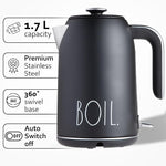 Load image into Gallery viewer, Rae Dunn Electric Hot Water Kettle - Stainless Steel Coffee Maker, Tea Kettle, Swivel Base, With Automatic Shut Off Boil-Dry Protection, Easy Pour Pitcher, 1500 Watt Boiling Power, 1.7 Liters, Black