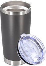 Load image into Gallery viewer, 20oz Tumbler Stainless Steel Tumbler Cup with Lid Vacuum Insulated Double Wall Travel Mug, Durable Powder Coated Travel Coffee Tumbler Mug for Hot &amp; Cold Drinks, Grey,1 Pack