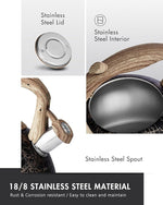 Load image into Gallery viewer, POLIVIAR Tea Kettle, Iron Grey Tea Pot Stovetop, 2.7 Quart Loud Whistling Coffee and Teapot, Food Grade Stainless Steel for Anti-Hot Handle and No-Rust, Suitable for All Heat Sources (JX2020-RB30)