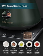 Load image into Gallery viewer, Electric Kettle, Gooseneck Electric Kettle, ±1℉ Precise Temperature Control, Stainless Steel Interior, Quick Heating for Pour Over Coffee, Tea &amp; Boiling Water, 0.9L (Forest Green)