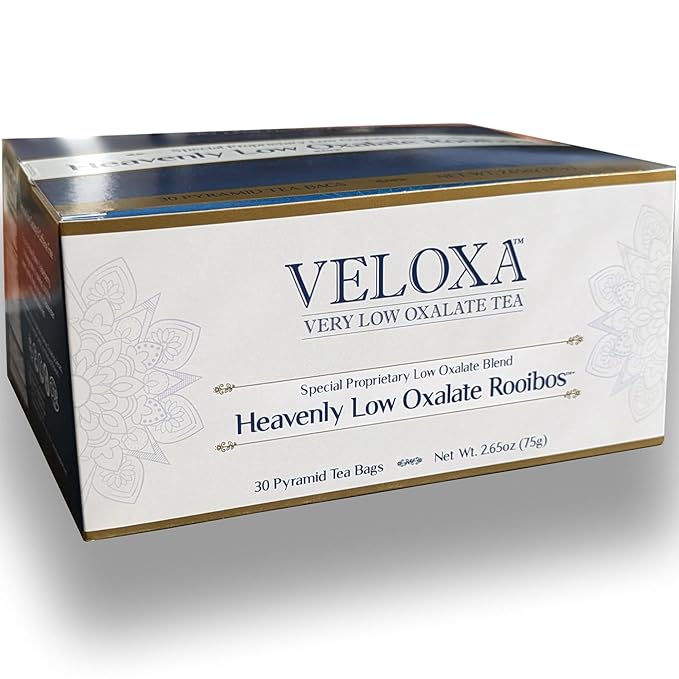 Veloxa™ Very Low Oxalate Tea (30 Pyramid Tea Bags, Heavenly Low Oxalate Rooibos)