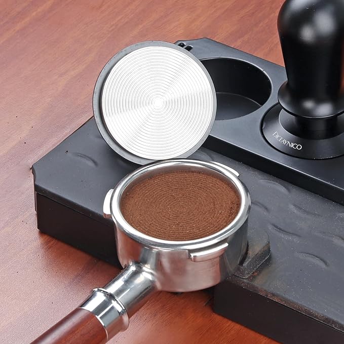 Coffee Tamper 53mm - with Sound Feedback 30lb Spring-Loaded Tamper Barista Espresso Tamper Anti-Tilt Base, Ergonomic Handle, 304 Stainless Steel