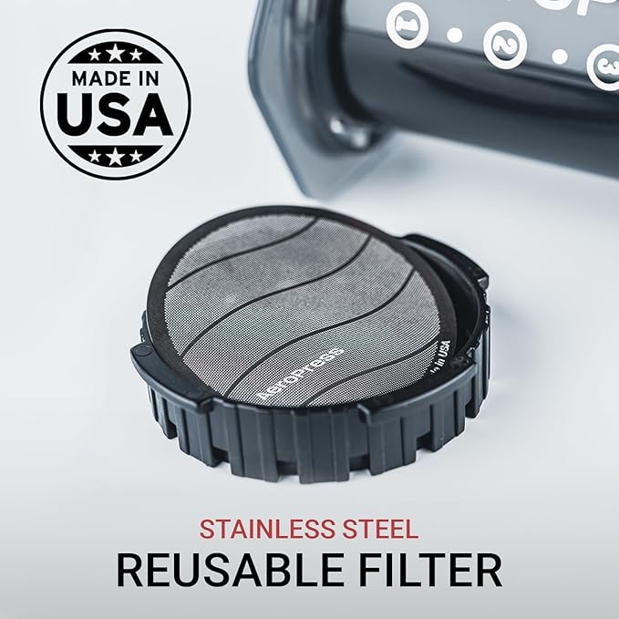 AeroPress Stainless Steel Reusable Filter - Metal Coffee Filter for AeroPress Standard Coffee Makers, 1 Pack, 1 Filter
