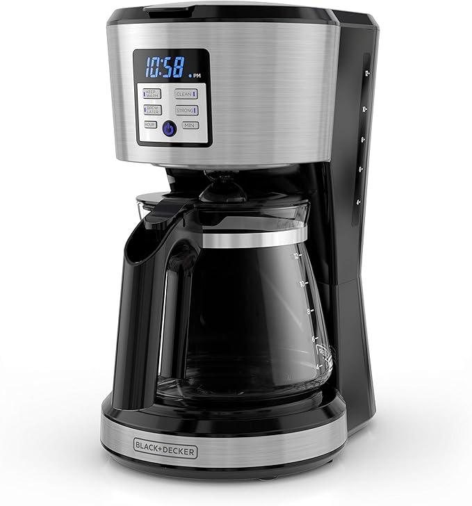 BLACK+DECKER 12-Cup Coffeemaker, Programmable, Exclusive VORTEXTM Technology, CM1331S-1