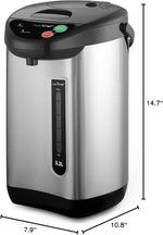 Load image into Gallery viewer, NutriChef Hot Water Urn Pot Insulated Stainless Steel,Auto &amp; Manual Dispense,Auto Boiler,Safety Lock Shutoff 3.38 QT /3.2L - Auto Boiler Shut Off - PKWK43