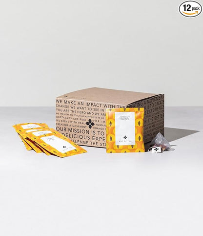 Art of Tea | Apricot Escape - Caffeine Free | 50 Eco Friendly Pyramid Tea Bag Sachets