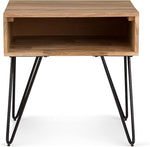 Load image into Gallery viewer, SIMPLIHOME Hunter SOLID MANGO WOOD and Metal 22 inch Wide Square Industrial End Side Table in Natural for the Living Room and Bedroom