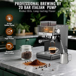 Load image into Gallery viewer, TENKER Espresso Machine with Grinder, 20 Bar Coffee Machine with Milk Frother for Home, All-in-One Stainless Steel Coffee Maker to Make Latte, Cappuccino, Hot or Cold Brew Iced Coffee, Americano