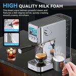 Load image into Gallery viewer, Espresso Machine 20 Bar with Milk Frother, Stainless Steel Coffee Maker with 42 oz Removable Water Tank for Cappuccino, Latte&amp;Cold Brew, Home&amp;Office, Silver