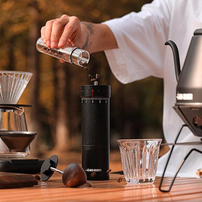 MHW-3BOMBER R3 Manual Coffee Grinder with CNC Stainless Steel Conical Burr and 5 Screen for French Press, Drip, Espresso, External Adjustable, Hand Coffee Bean Grinder with Magnetic Bin, G5847B-OS
