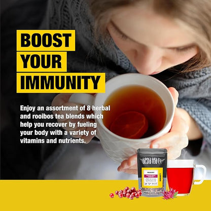 Tiesta Tea - Herbal & Rooibos Tea Sampler Dry Flight Set, Loose Leaf, No Caffeine Blend, Makes Hot & Iced, Assorted Herbal, Rooibos, Fruit Blends & More, 8 Resealable Sample Pouches