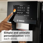 Load image into Gallery viewer, BOSCH 800 Series Fully Automatic Espresso and Coffee Machine – 35 Drinks, Cold Brew, Double Cup, Milk Hose, Ceramic Grinder, Smart Features, in Black TPU60309