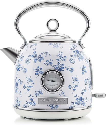Laura Ashley Stainless Steel Electric Kettle 1.7 Liter - 1500W Rapid Boil Electric Kettles for Boiling Water - Electric Tea Kettles Automatic Shut Off - Overheat & Boil Dry Protection Cordless Kettle