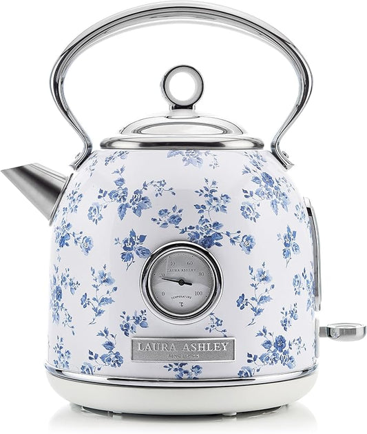 Laura Ashley Stainless Steel Electric Kettle 1.7 Liter - 1500W Rapid Boil Electric Kettles for Boiling Water - Electric Tea Kettles Automatic Shut Off - Overheat & Boil Dry Protection Cordless Kettle