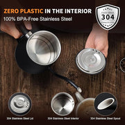 Electric Gooseneck Kettle, 304 Stainless Steel Coffee Kettle, Auto Shutoff Anti-dry Protection, Classic Pour-over Coffee & Tea,Matte Black 1.0L-1200W Fast Boiling Water Boiler by YUIOASE