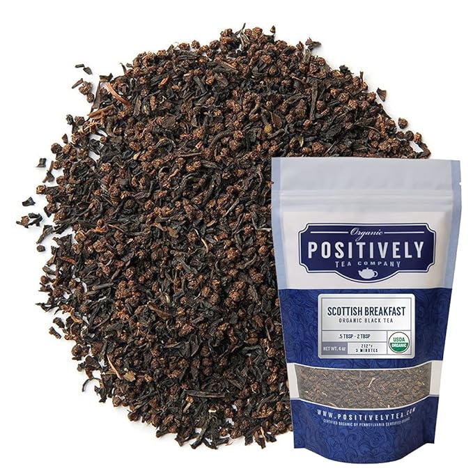 Organic Positively Tea Company, Scottish Breakfast Black Tea, Loose Leaf, 4 Ounce