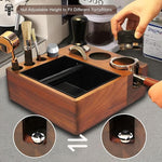 Load image into Gallery viewer, Espresso tamping station knock box,tamper station,Espresso station fit for storage 51-58mm tamper,distributor,portafilter,puck screen accessories,9 in 1 espresso knock box and tamper station